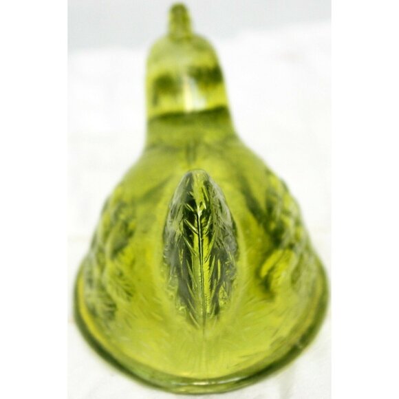 VTG Indiana Green Glass Hen Rooster Chicken Candy Dish Cover Lid Farm Country - Picture 4 of 7